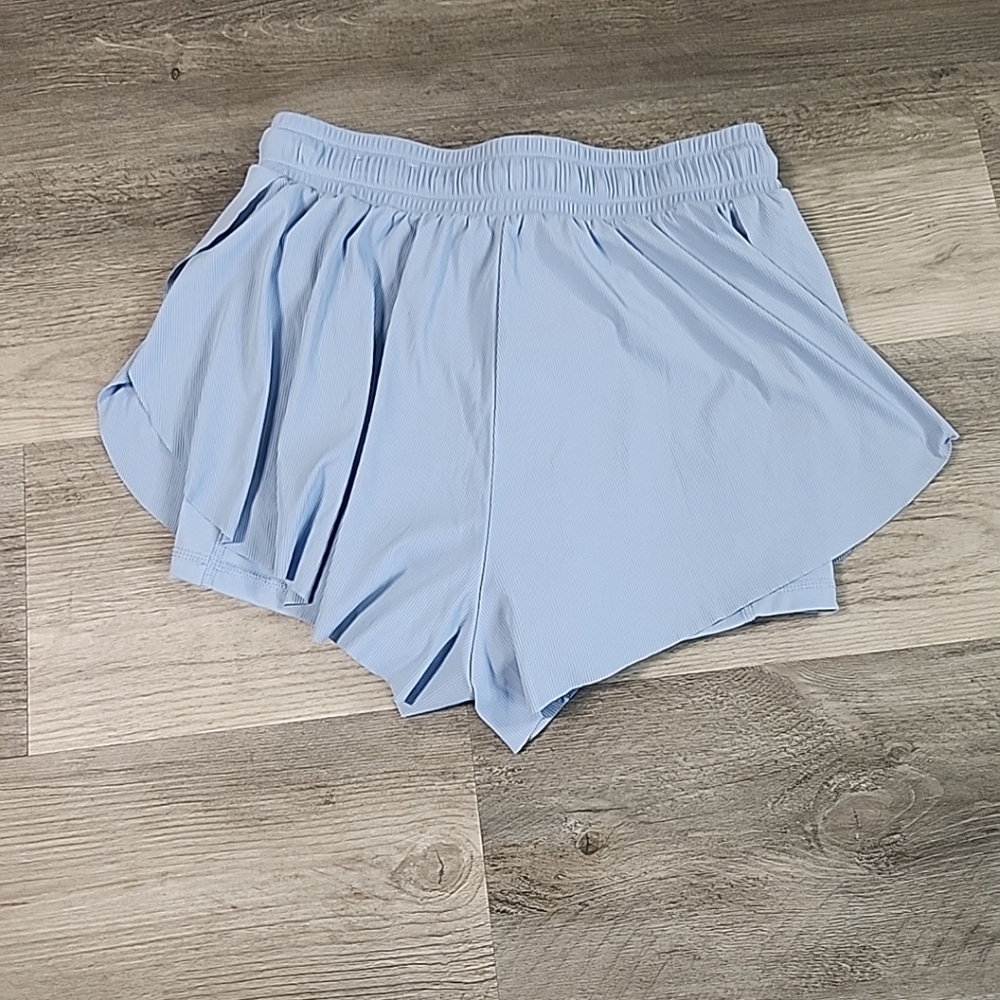 Joy Lab Game Day Double Layer Run Shorts 2.5" XSmall Elastic Waist Blue - Picture 4 of 9